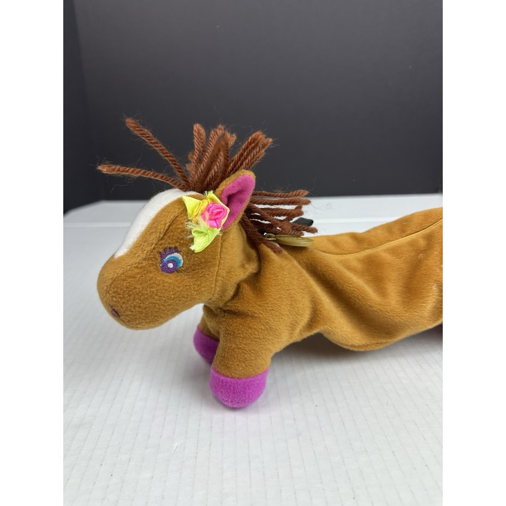 Vintage Lisa Frank Rainbow Chaser Horse Pencil Pouch Bag Case Zipper Plush